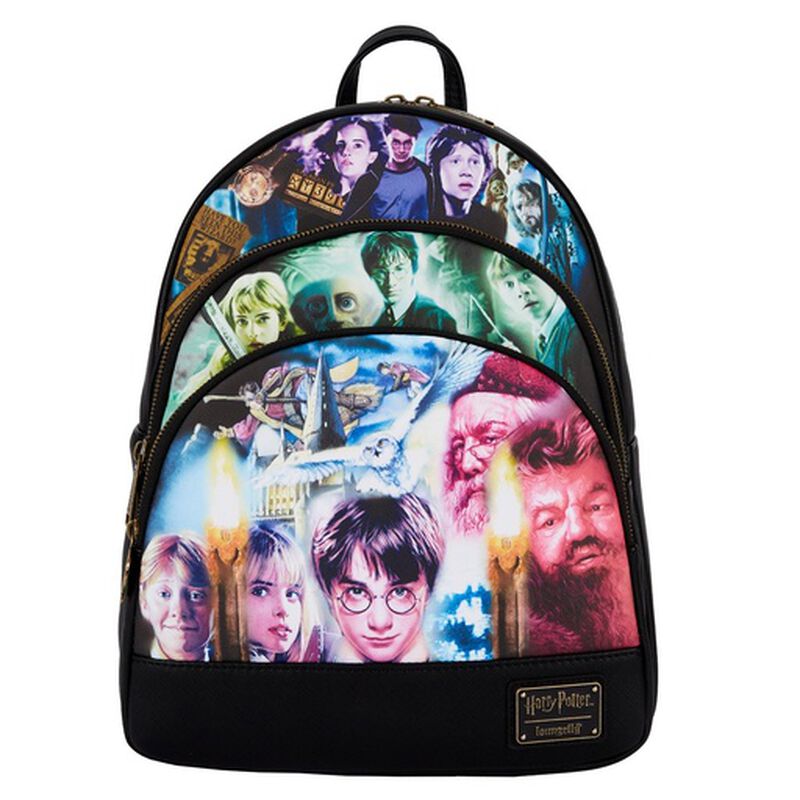 Image of our Harry Potter Trilogy Triple Pocket Mini Backpack against a white background